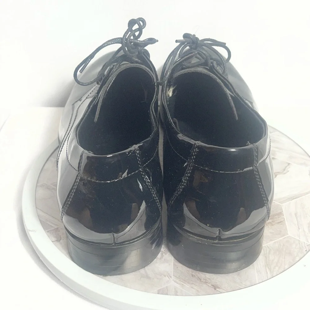 Vangelo TAB Black Patent Lace Up Dress Shoes Mens Size 15M Glossy